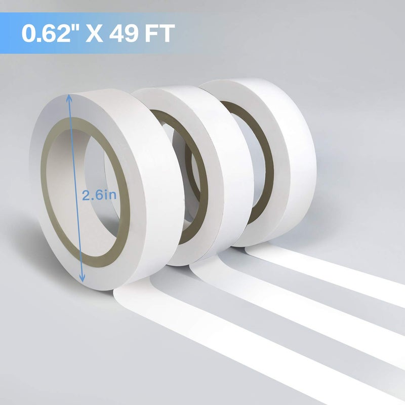 Wapodeai 3PCS White Electrical Tape, Premium White Waterproof Tape, Flame Retardant Indoor Outdoor High Temperature Resistance Electric Tape, 0.62 in X 49 ft - Image 2